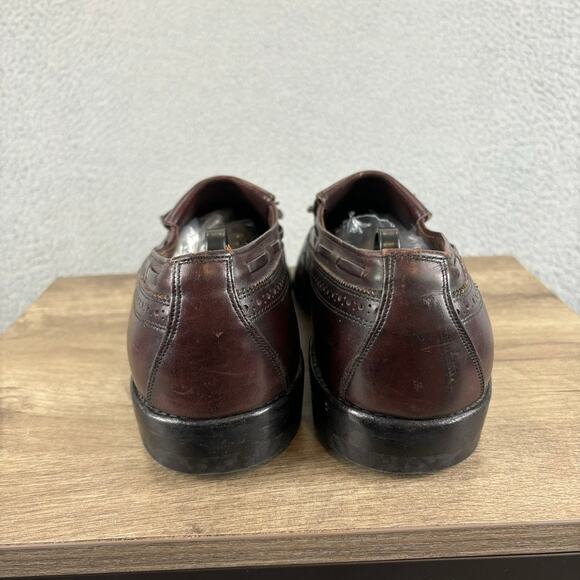 Allen Edmonds Mens 11 Arlington Burgundy Wing-tipped Kiltie Tasseled Shoe Loafer - Picture 7 of 13